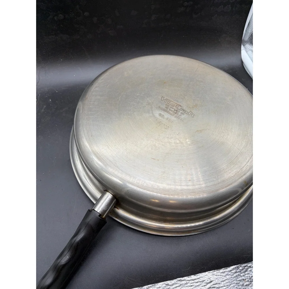 Vita Craft 5511 Nicro-Ply Stainless Steel 11 inch Skillet Pan with Lid USA Made